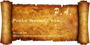 Posta Annamária névjegykártya